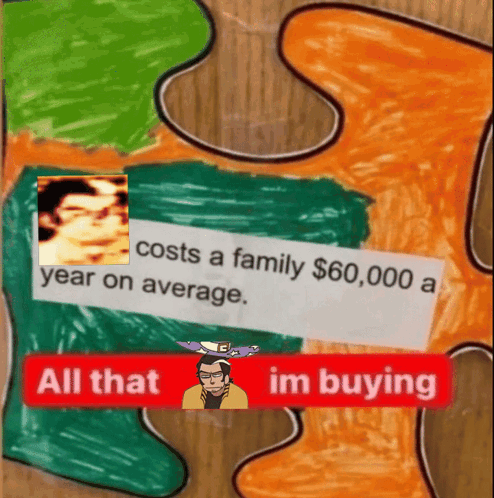 Puzzle Piece About Family Costs $66,000 Yearly GIF