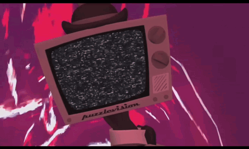 A Puzzlevision Tv That Says That 'S All Folks On It GIF