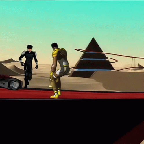 A Pyramid Is In The Background Of A Video Game GIF