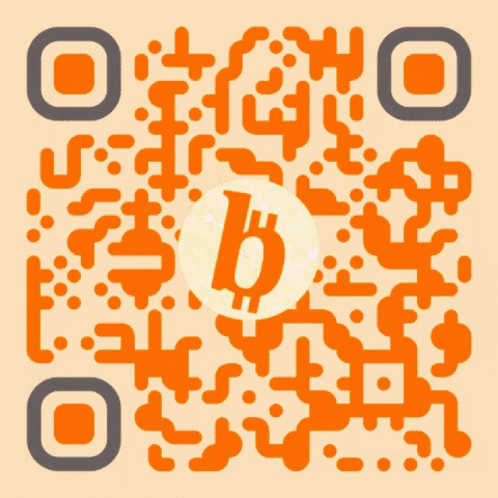 A Qr Code With A Circle With A Letter B On It GIF