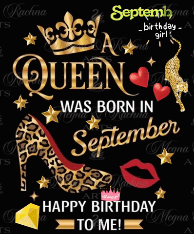 A Queen Was Born In September With A Leopard Print Shoe GIF
