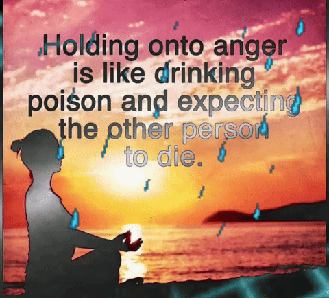 A Quote About Holding Onto Anger Is Like Drinking Poison And Expecting The Other Person To Die .. GIF