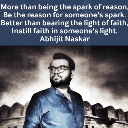 A Quote By Abhijit Naskar Is Displayed Above A Man GIF