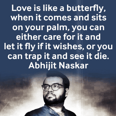 A Quote By Abhijit Naskar Is Displayed On A Blue Background GIF