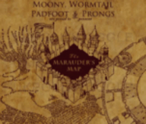A Quote From Harry Potter That Says " Swear That I Am Up To No Good " On A Map GIF