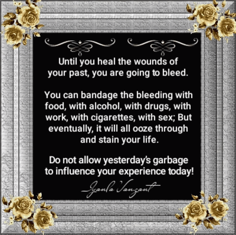 A Quote From Ivana Vincent Is Surrounded By Gold Roses GIF