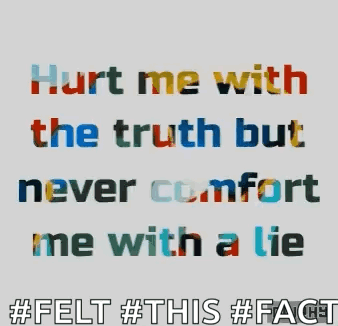 A Quote That Reads Hurt Me With The Truth But Never Comfort Me With A Lie GIF
