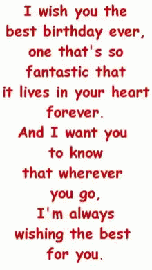A Quote That Says I Wish You The Best Birthday Ever GIF