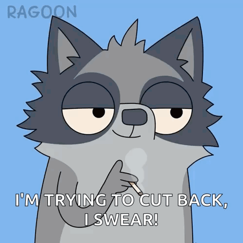 A Raccoon Smoking A Cigarette And Saying I 'M Trying To Cut Back GIF