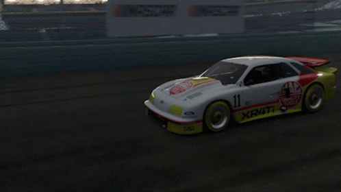 A Race Car With A Ford Electronic Sticker On It GIF