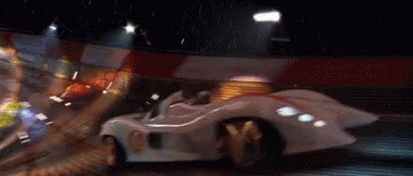 A Race Car With The Number 5 On It GIF