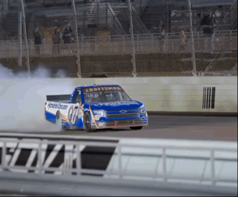 A Race Car With The Word Craftsman On The Front Of It GIF