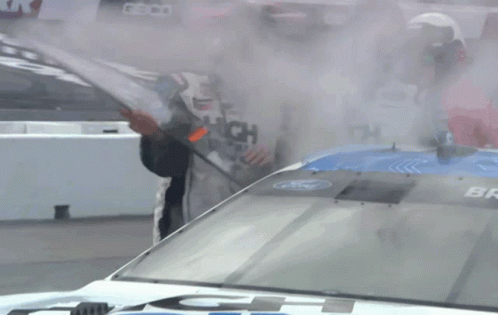 A Race Car With The Word High Point Written On The Side GIF