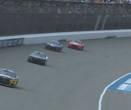A Race Track With A Checkered Flag That Says ' Shasta Fireway ' On It GIF