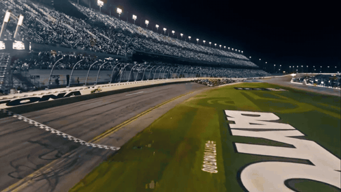 a race track with the word daytona on the side