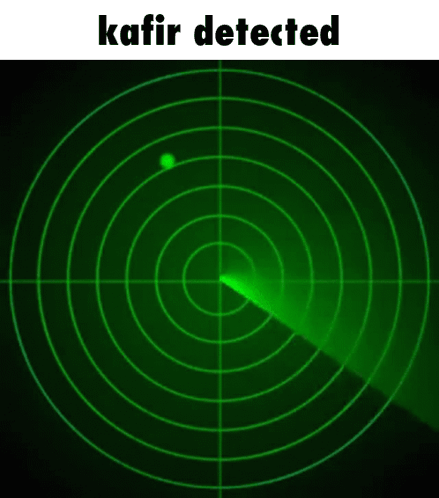 A Radar Screen That Says ' Kafir Detected ' On Top Of It GIF