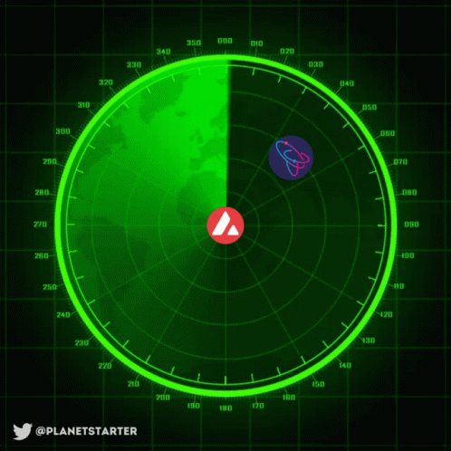 A Radar Screen With A Red Triangle In The Center GIF