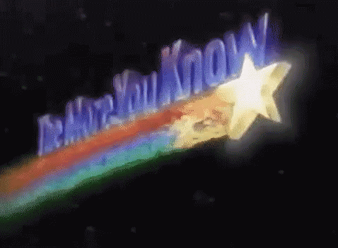 A Rainbow And A Star With The Words " I Know You Know " GIF