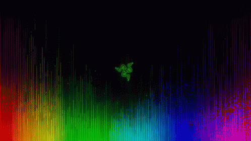 A Rainbow Colored Background With A Snake Logo In The Center GIF