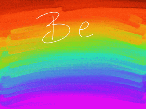 A Rainbow Colored Background With The Words Be Supportive Written On It GIF