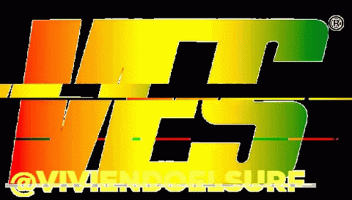 A Rainbow Colored Logo That Says Vivendoelsurf GIF
