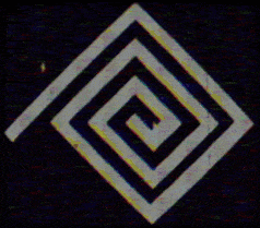 A Rainbow Colored Optical Illusion Of A Diamond On A Black Background . GIF
