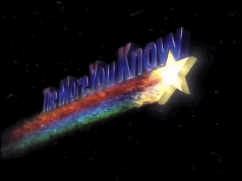 A Rainbow Colored Shooting Star With The Words " You Know " In The Background GIF