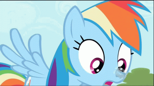 A Rainbow Dash From My Little Pony Is Looking At Something GIF