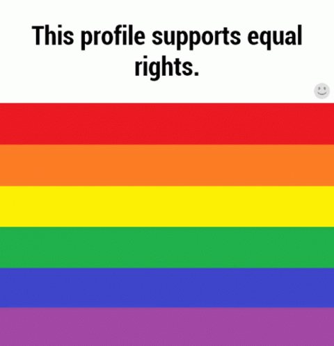 A Rainbow Flag With The Words `` This Profile Supports Equal Rights '' GIF