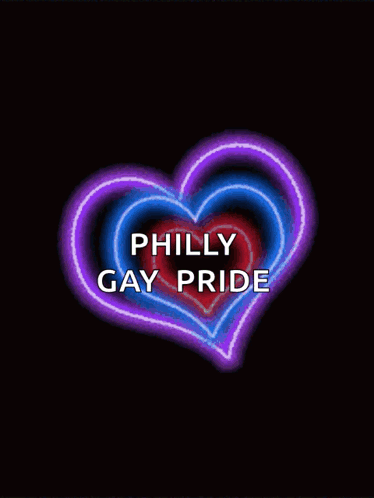 A Rainbow Heart With The Words Philly Gay Pride Written On It GIF