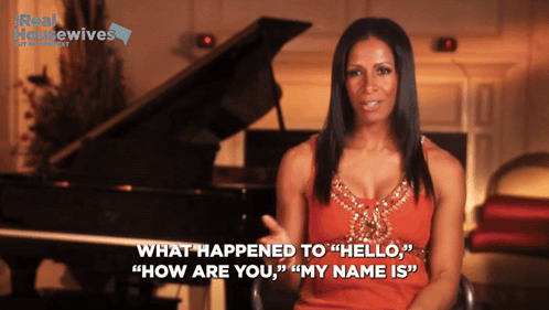 A Real Housewives Advertisement Features A Woman Talking GIF
