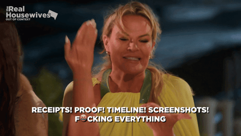 A Real Housewives Poster With A Woman Making A Face GIF