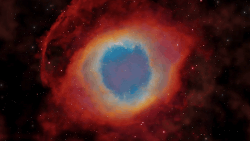 A Red And Blue Galaxy With A Blue Center GIF
