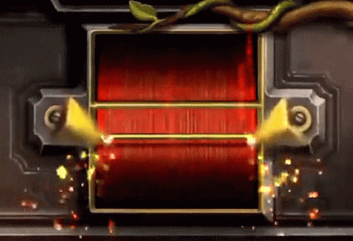 A Red And Gold Box With A Snake On It GIF