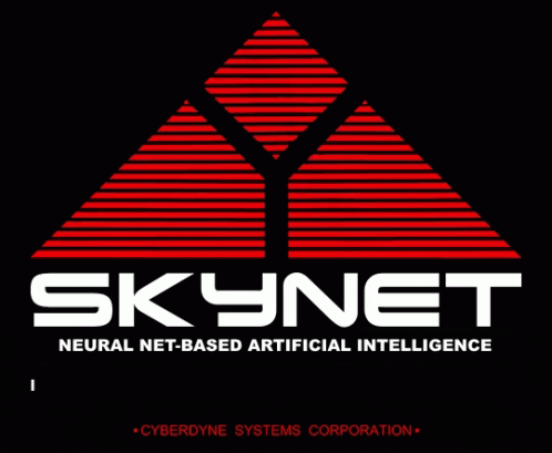A Red And White Logo For Skynet Neural Net Based Artificial Intelligence GIF