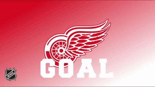 A Red And White Logo With The Word Goal In White Letters GIF