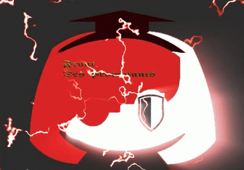 A Red And White Logo With The Words Forum Des Protectants On The Bottom GIF