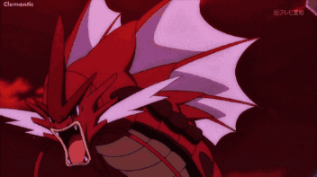 A Red And White Pokemon With The Word Clemontic On The Bottom Right GIF