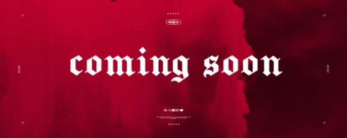A Red And White Striped Background With The Word Comi Written In White GIF