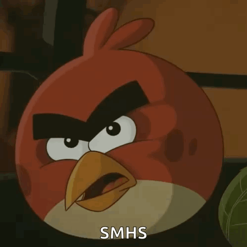 A Red Angry Bird From The Angry Birds Series GIF