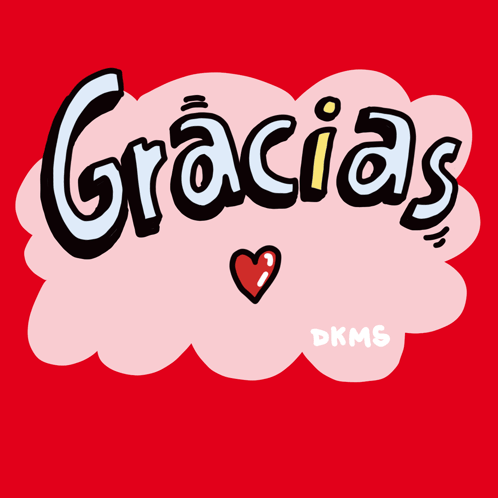 A Red Background With A Heart And The Word Gracias GIF