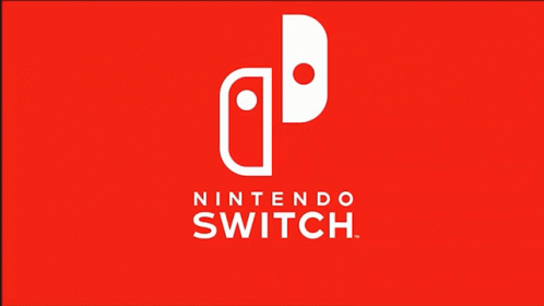 A Red Background With A Nintendo Switch Logo On It GIF