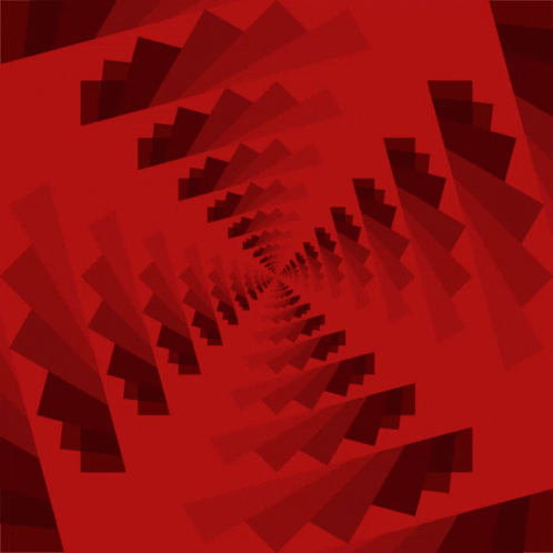 a red background with a swirl of squares