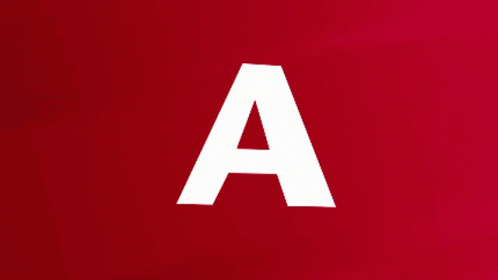 A Red Background With A White A And J On It GIF