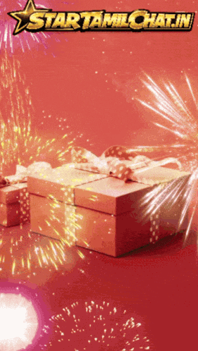 Fireworks And Star Saying Startamilchat.in GIF
