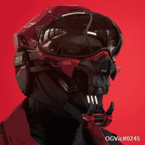 A Red Background With Ogvic # 0245 Written On It GIF