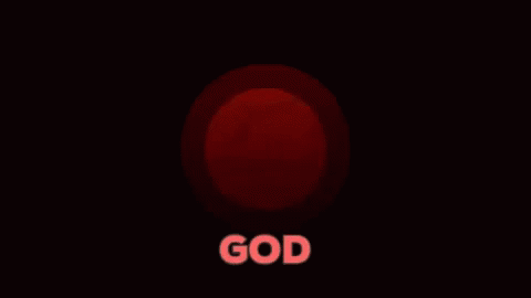 A Red Background With The Word God In Red GIF