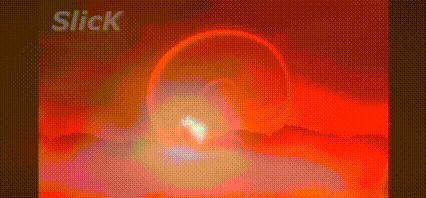 A Red Background With The Word Slick At The Bottom GIF