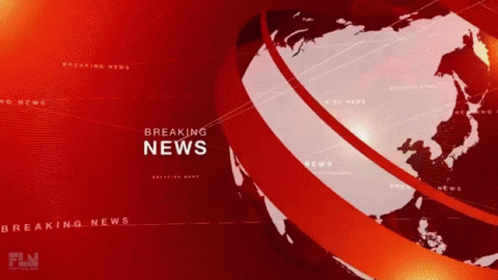 A Red Background With The Words Breaking News GIF