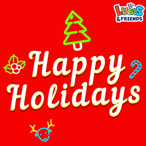 A Red Background With The Words Happy Holidays Written In White GIF